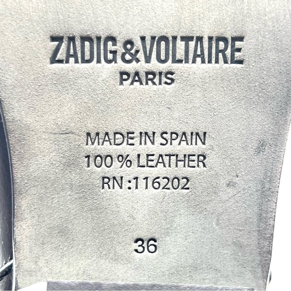 ZADIG & VOLTAIRE Womens Size 36 Tyler Vintage Stars Black Leather Ankle Boots - Picture 11 of 13